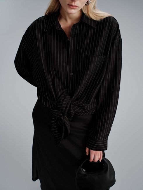 Chemise Rayée Lyra - Noir